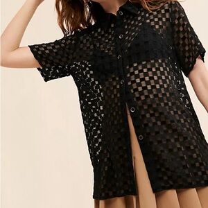 NWT FREE PEOPLE Find Me Now Harmony Velour Buttondown SIZE XS